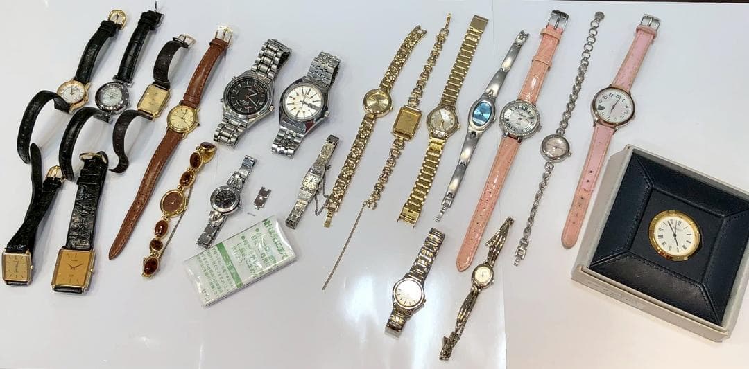 423:【売り尽くし】ジャンク時計20本＋和光置き時計(稼働)