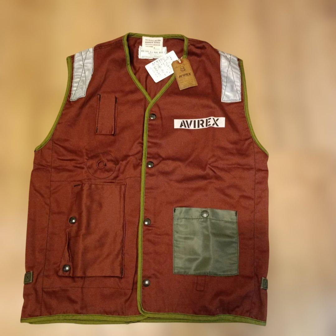 【新品・未使用品】AVIREX 激レア!! ベスト フリーサイズ ワインレッド
