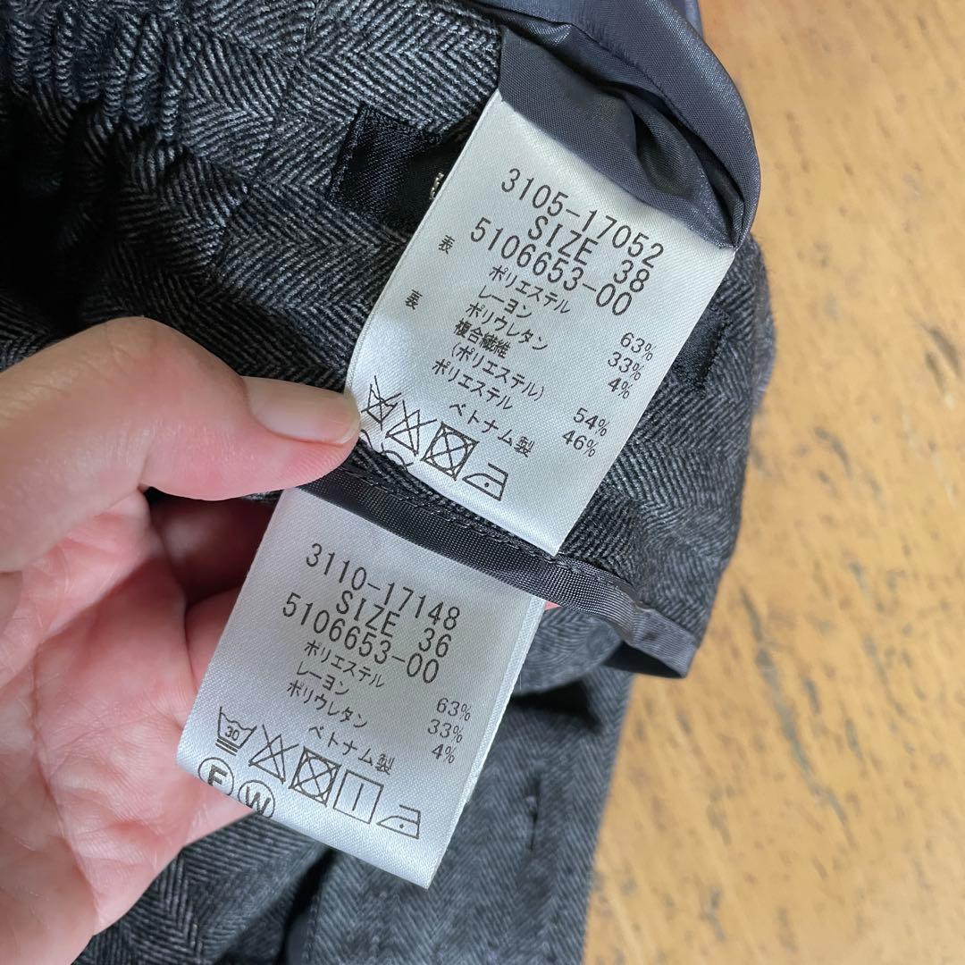 専用！美品LAUTREAMONT秋冬物ストレッチテーパードパンツスーツ38,36