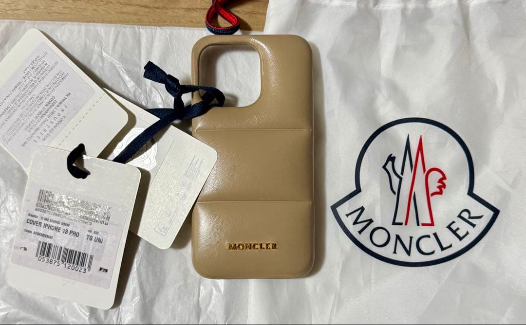 MONCLER モンクレール iPhone 13 PRO レザーケース ベージュ