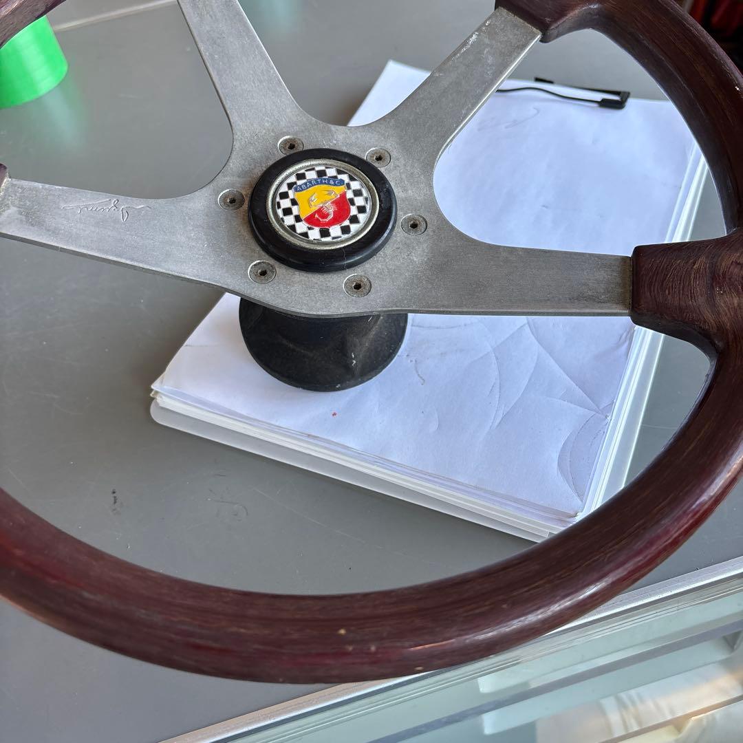 希少　ハンドル　ウッドステアリング　アバルト　ABARTH