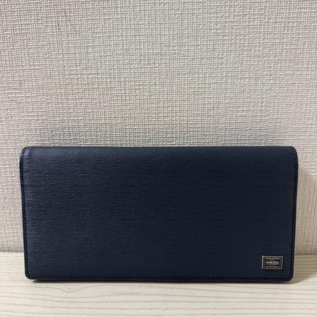 【最終モデル】【新品同様】PORTER ポーター カレント 長財布　ネイビー