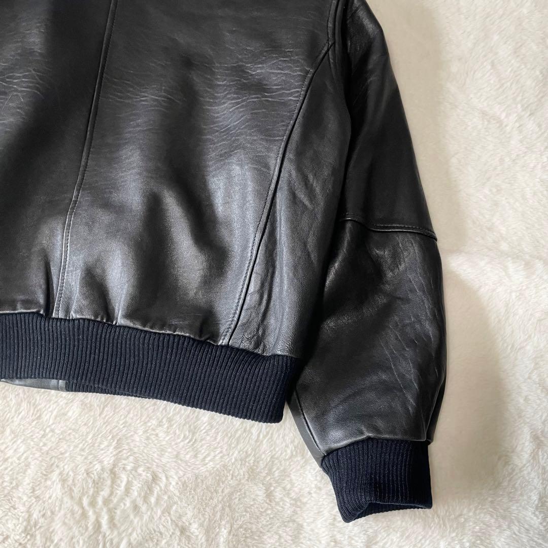 【3L相当】BARISAL 羊革　裏地総柄　 A-2 フライトジャケット