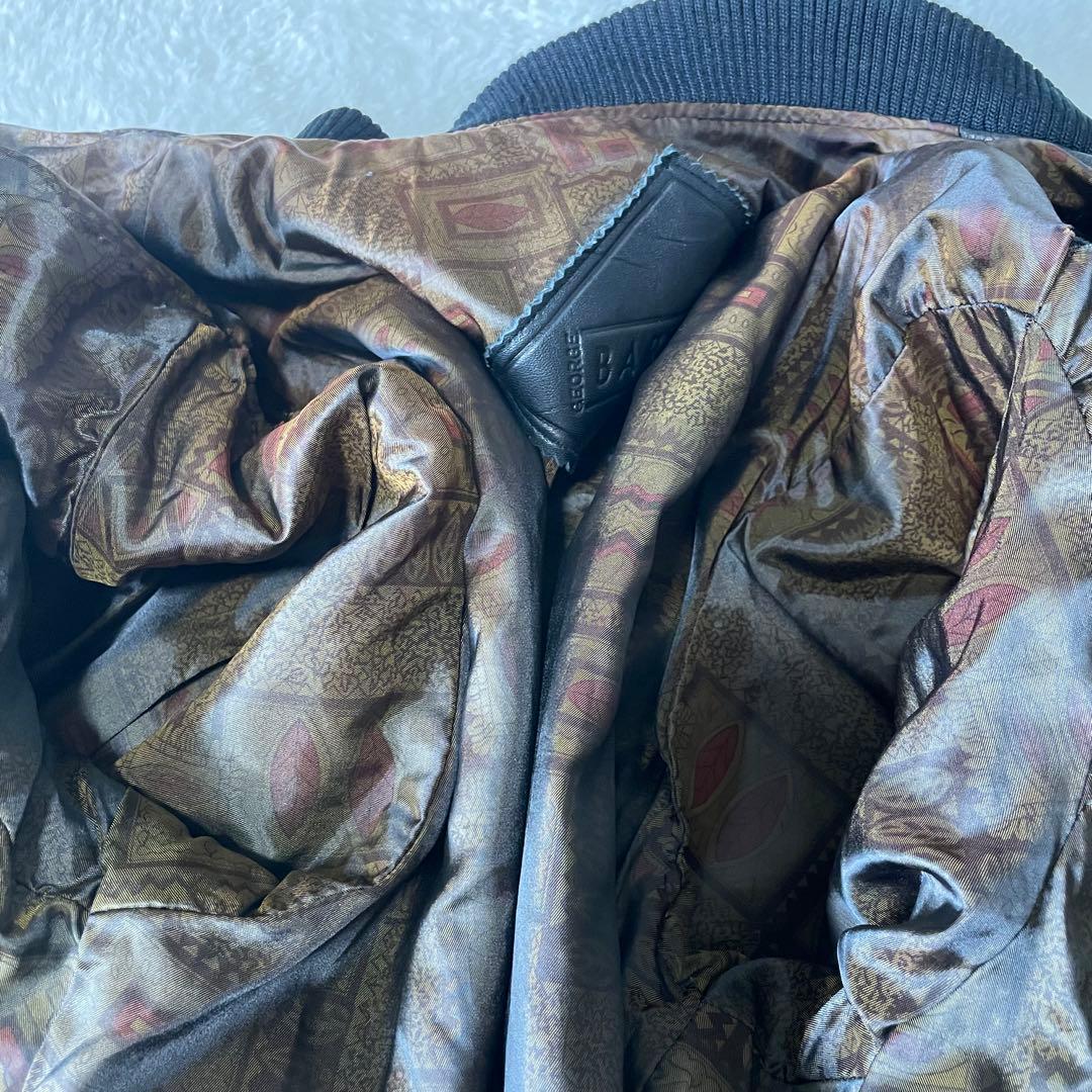 【3L相当】BARISAL 羊革　裏地総柄　 A-2 フライトジャケット