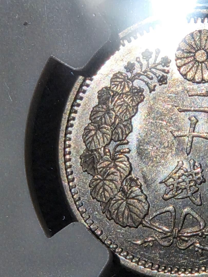 (稀少な状態 NGC MS63) 竜20銭銀貨　明治9年(1876)