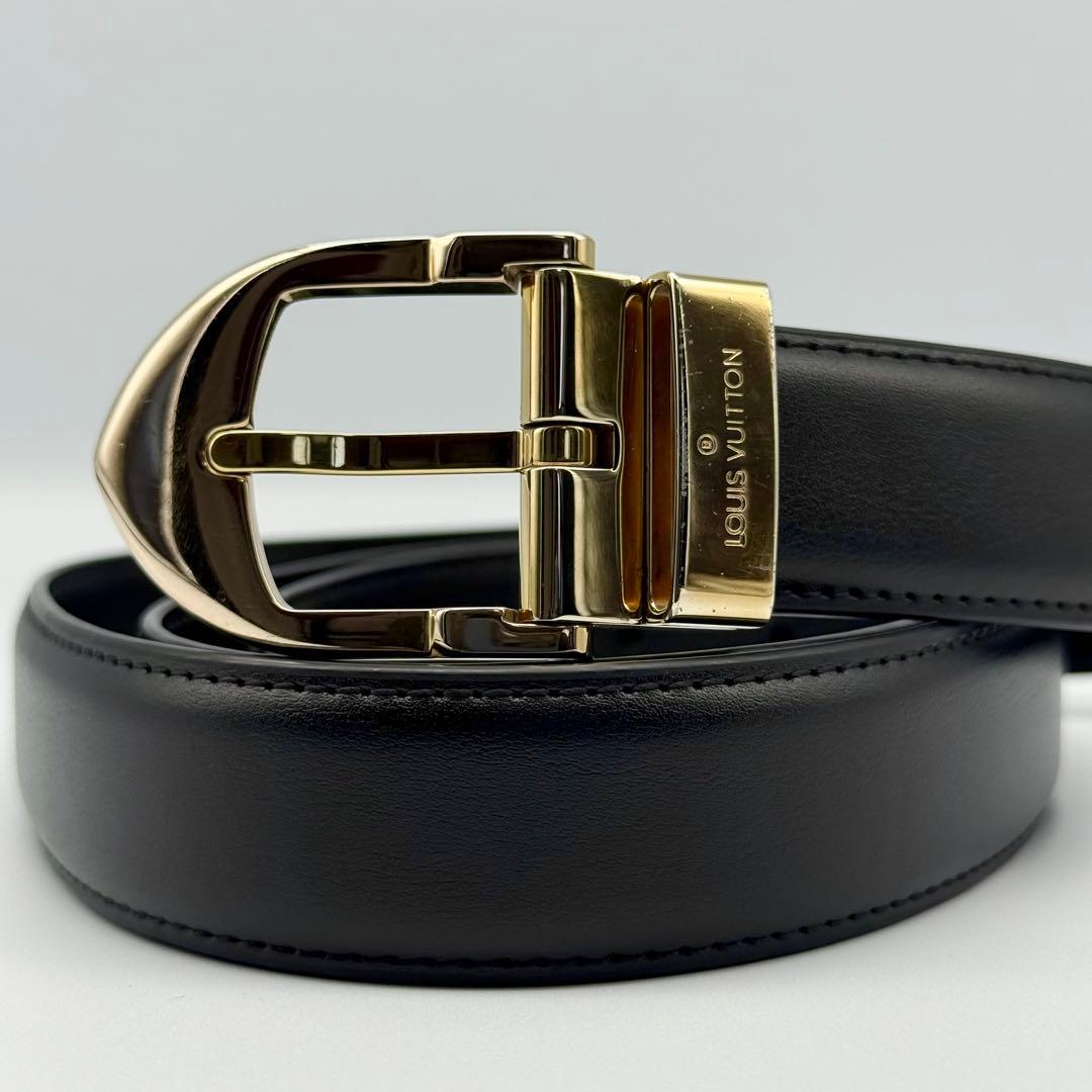 ✨良品✨ルイヴィトン タイガ サンチュール ベルト ゴールド金具 ユニセックス