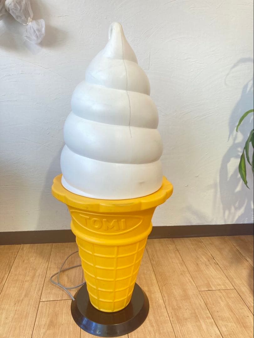 ソフトクリーム看板 スジャータ TOMI 昭和レトロ 業務用 ライト