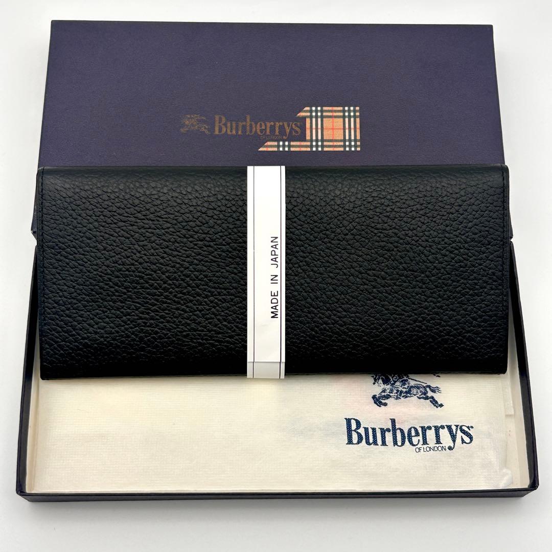 【新品未使用】Burberrys バーバリー 長財布 お札入れ レザー ブラック