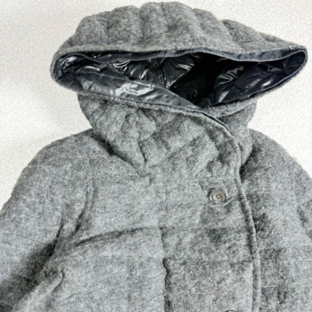 極軽⭐︎高級⭐︎リバーシブル⭐︎ブラック　ダウンコート　ウール　モヘヤ　LL