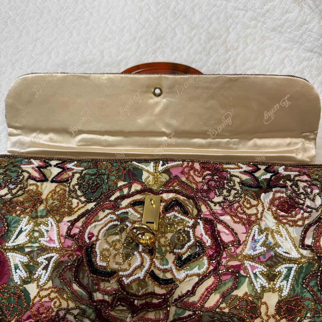 Lumy ルミー はしもと ビーズ バッグ ハンドバッグ クラッチ 皇室御用達