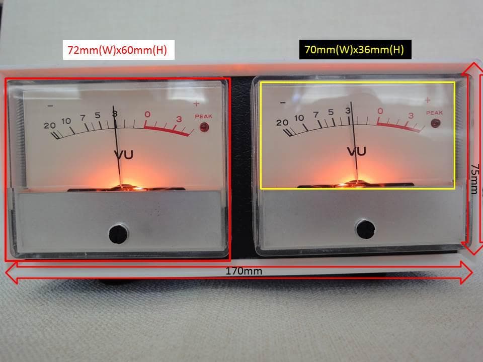 自作ステレオVUメーター191号機（TEACピーク表示付）