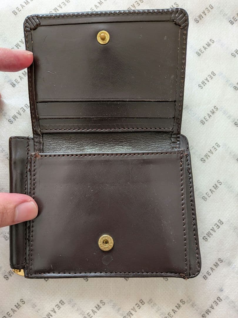【専用ワックス付】GLEN　マネークリップ　小銭入れ付