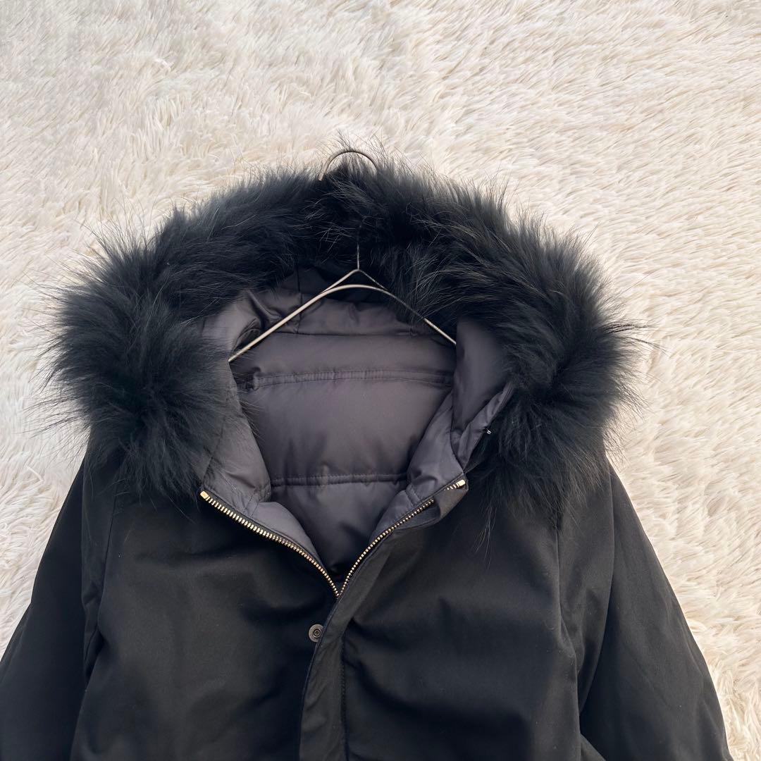 ドゥーズィエムクラス リバーシブルダウンジャケット 2way ラクーンファー 黒