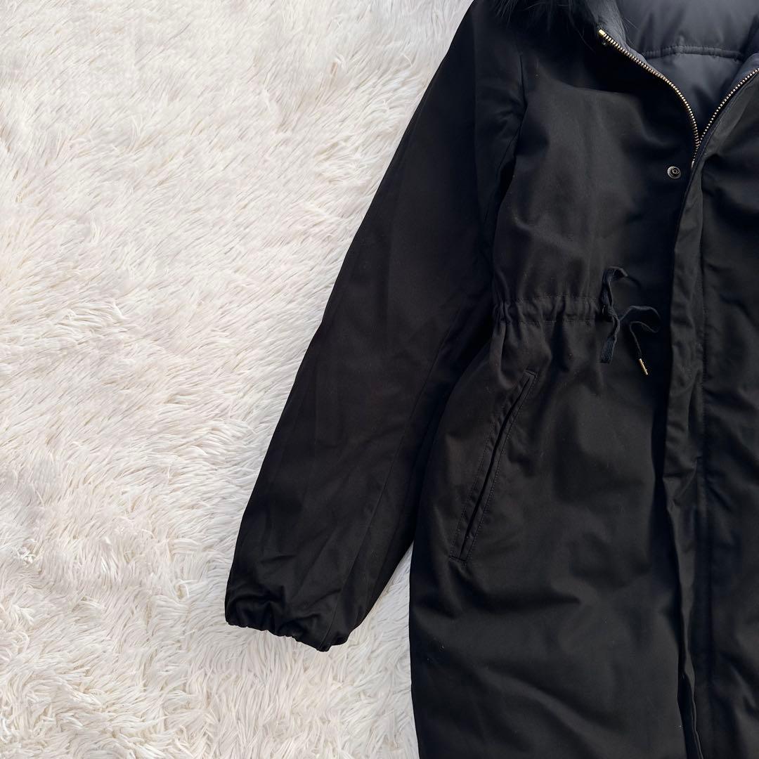 ドゥーズィエムクラス リバーシブルダウンジャケット 2way ラクーンファー 黒