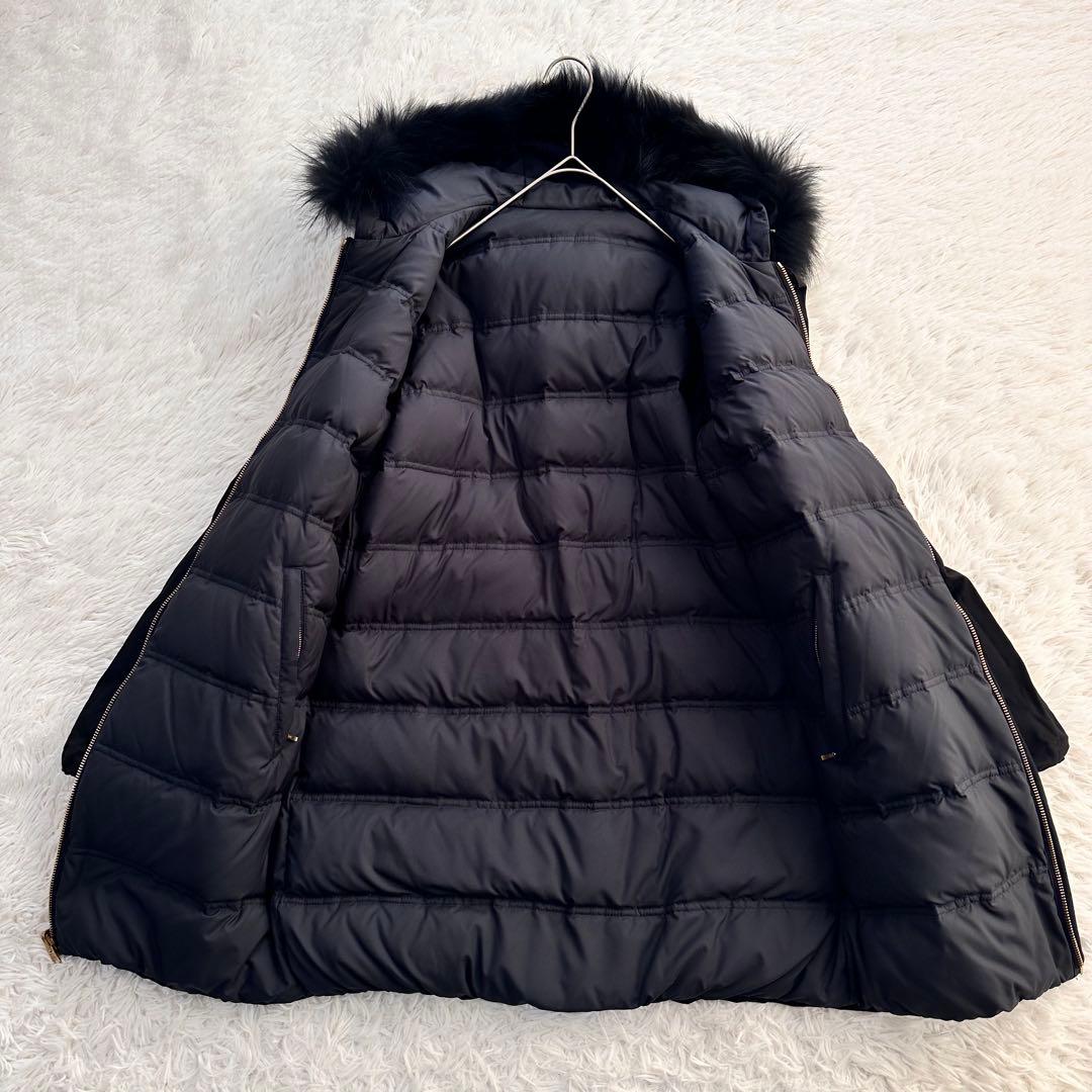 ドゥーズィエムクラス リバーシブルダウンジャケット 2way ラクーンファー 黒