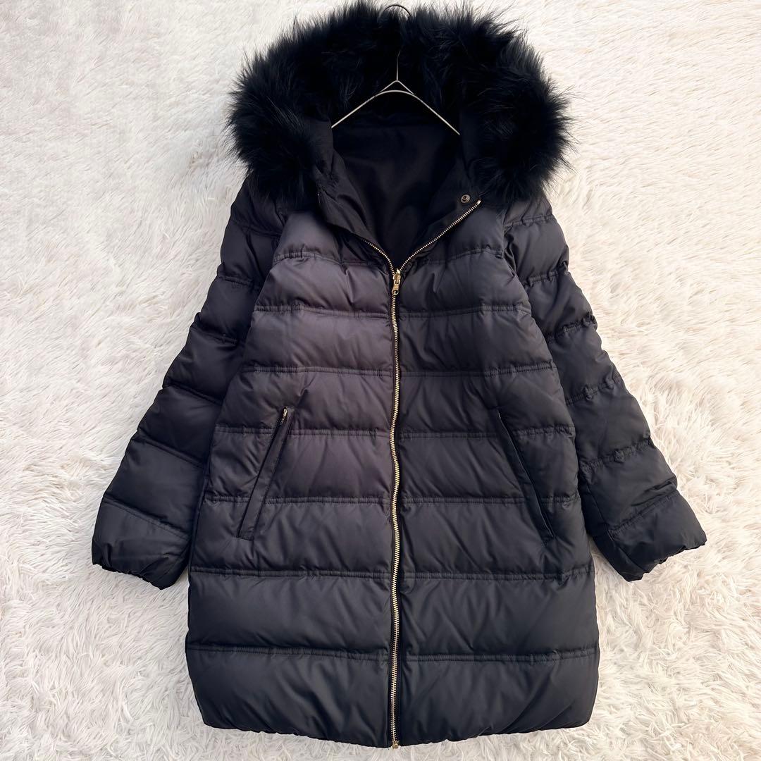 ドゥーズィエムクラス リバーシブルダウンジャケット 2way ラクーンファー 黒