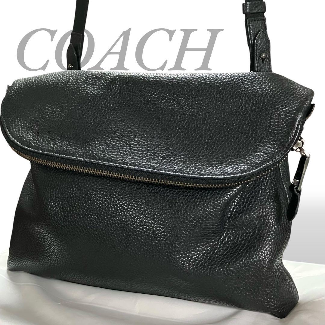 COACH コーチ クロスボディ ショルダーバッグ ブラック 黒 レザー