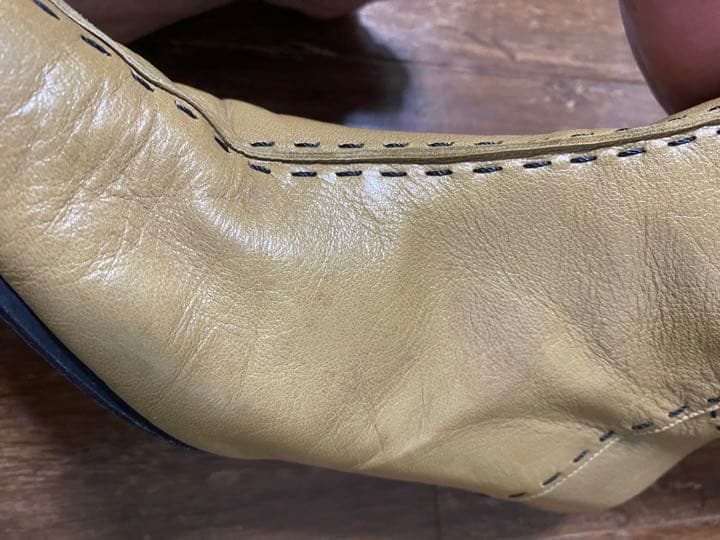 sub5　エルメス　ロングブーツ　本革　ベージュ　ステッチ