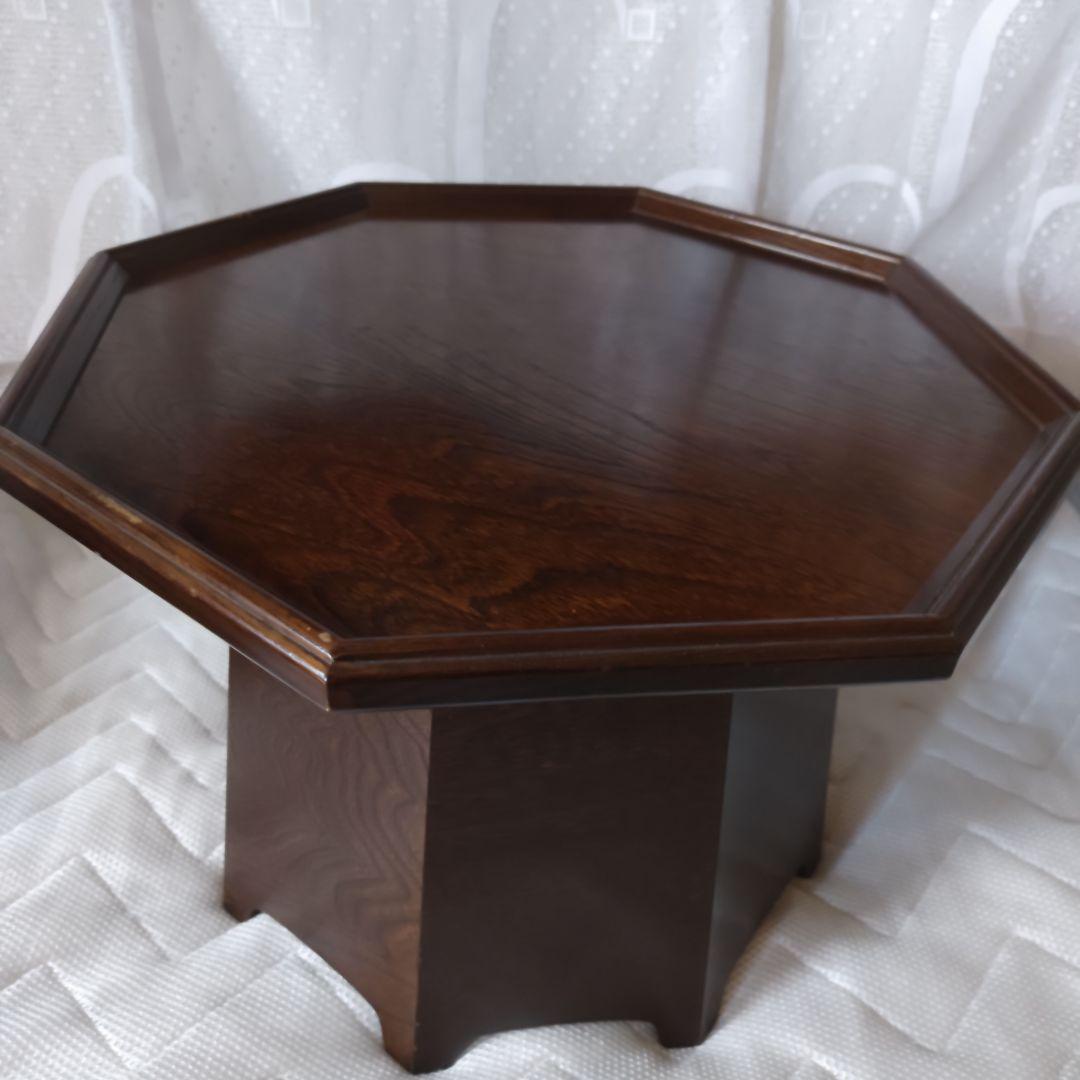 昭和レトロ　民芸家具　八角膳　ミズメザクラ　飾り台　花台　座卓机　当時物