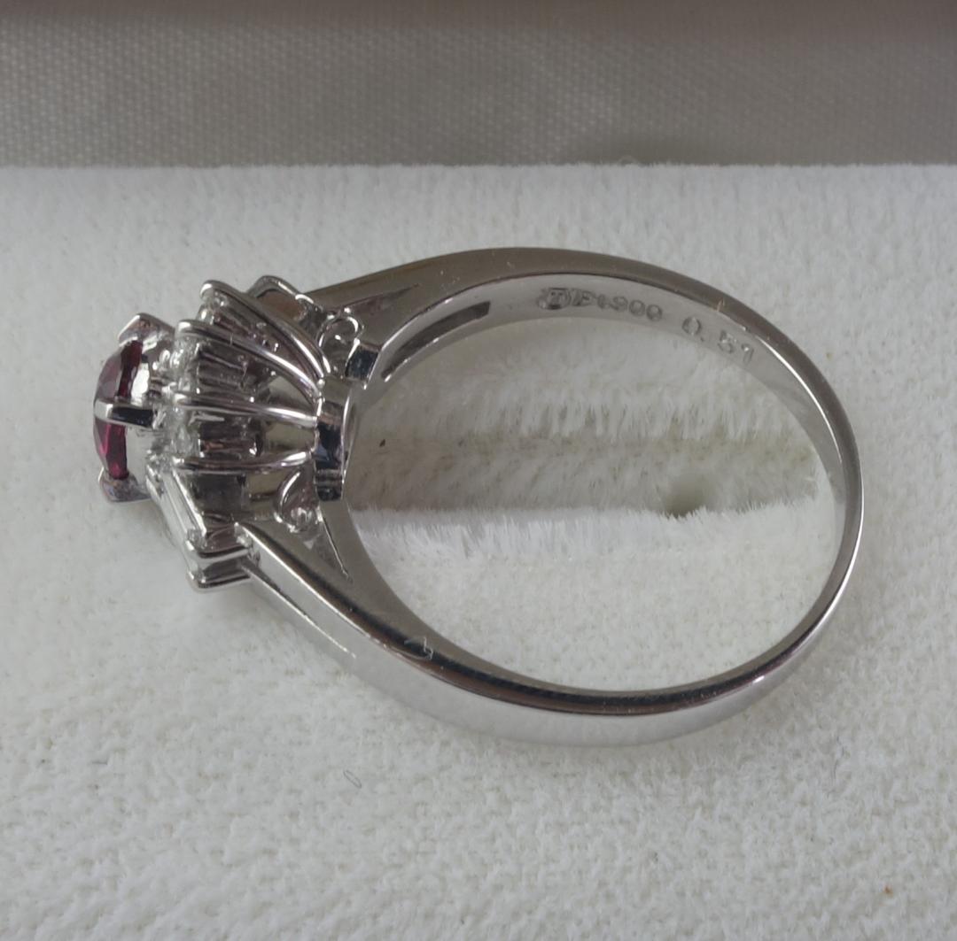 天然ルビー＆ダイヤモンド指輪 10号（宝石鑑別書付き） 未使用 購入価格43万円