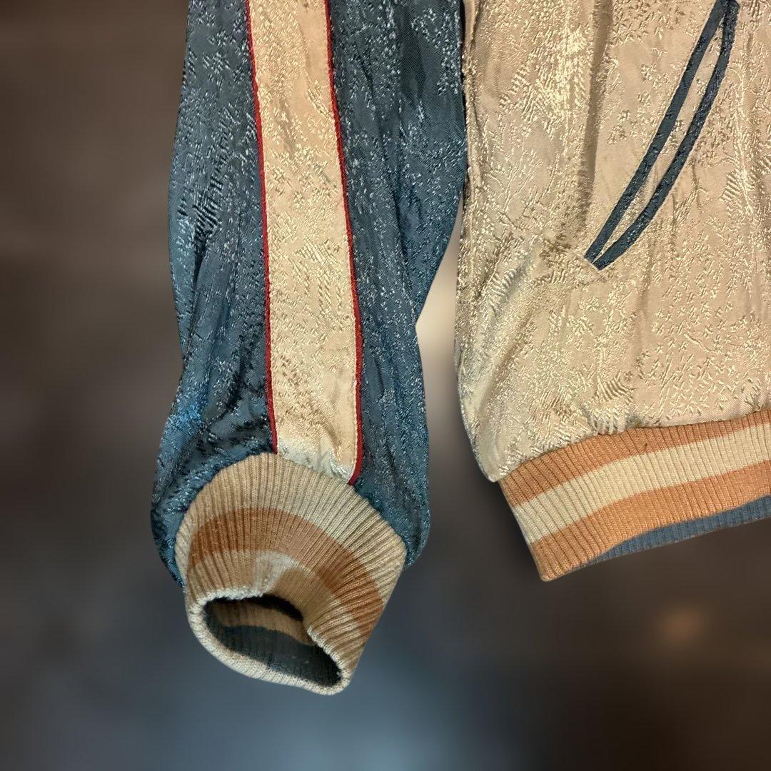 90s?プリント&サテン両面スカジャン　リバーシブル