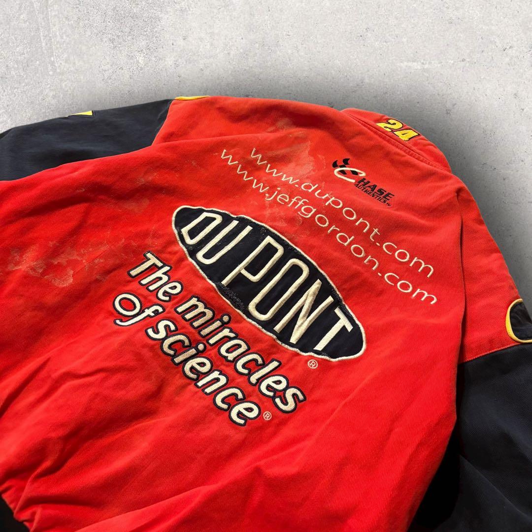 【DU PONT】レーシングジャケット　企業ロゴ　刺繍デザイン　2XL 古着 e