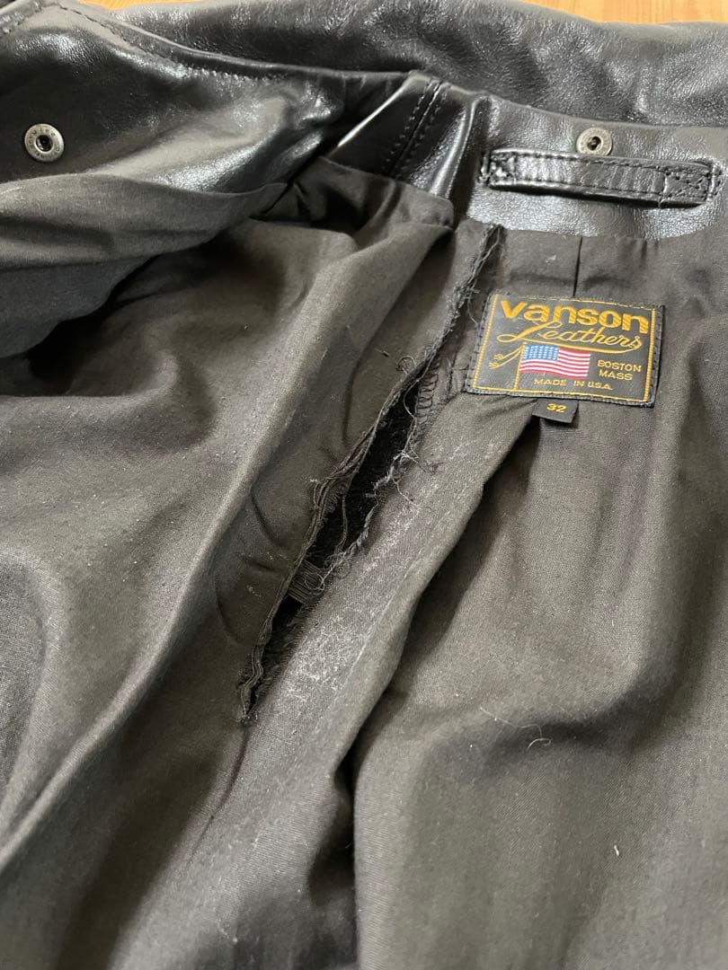 VANSON ENF シングルライダースレザージャケット32 USA製 バンソン