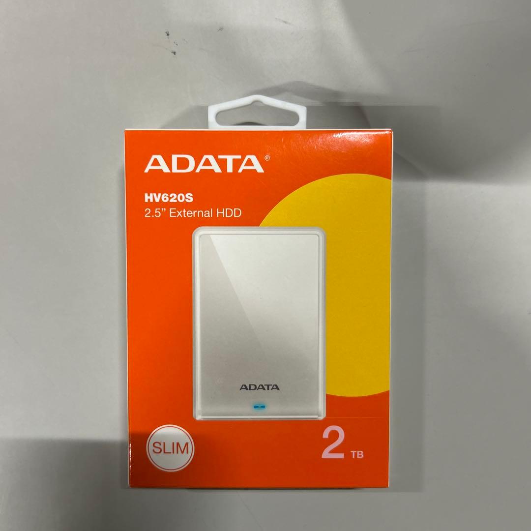 エイデータ　外付けハードドライブ 2TB HV620S ホワイト
