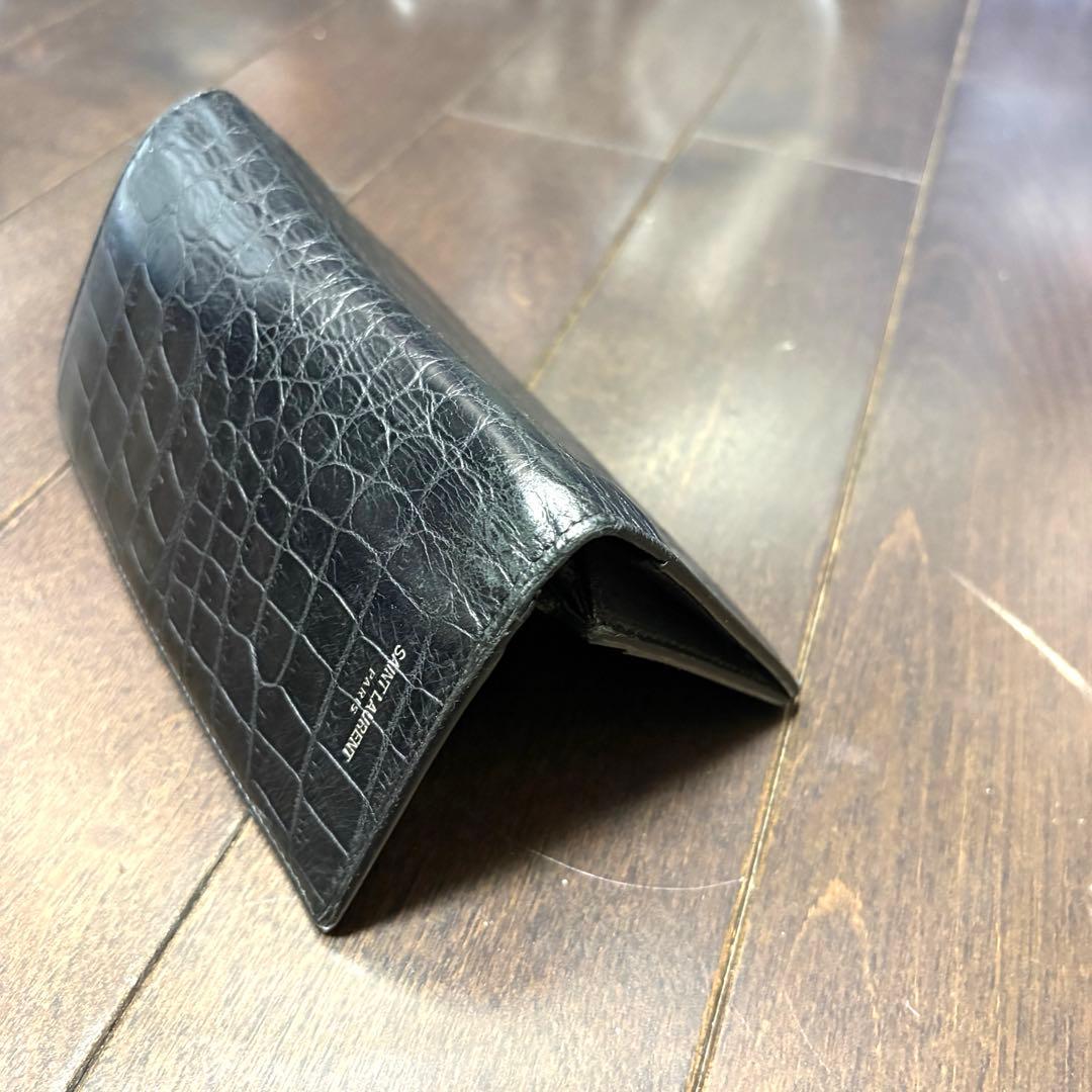 サンローラン型押しクロコ　長財布
