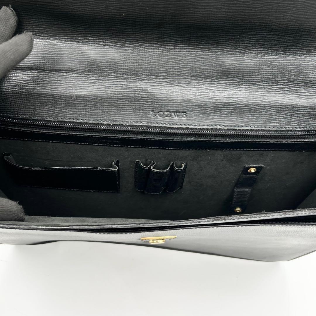 希少✨ ロエベ ビジネスバッグ ブリーフケース アナグラム ロゴ型押し シボ革