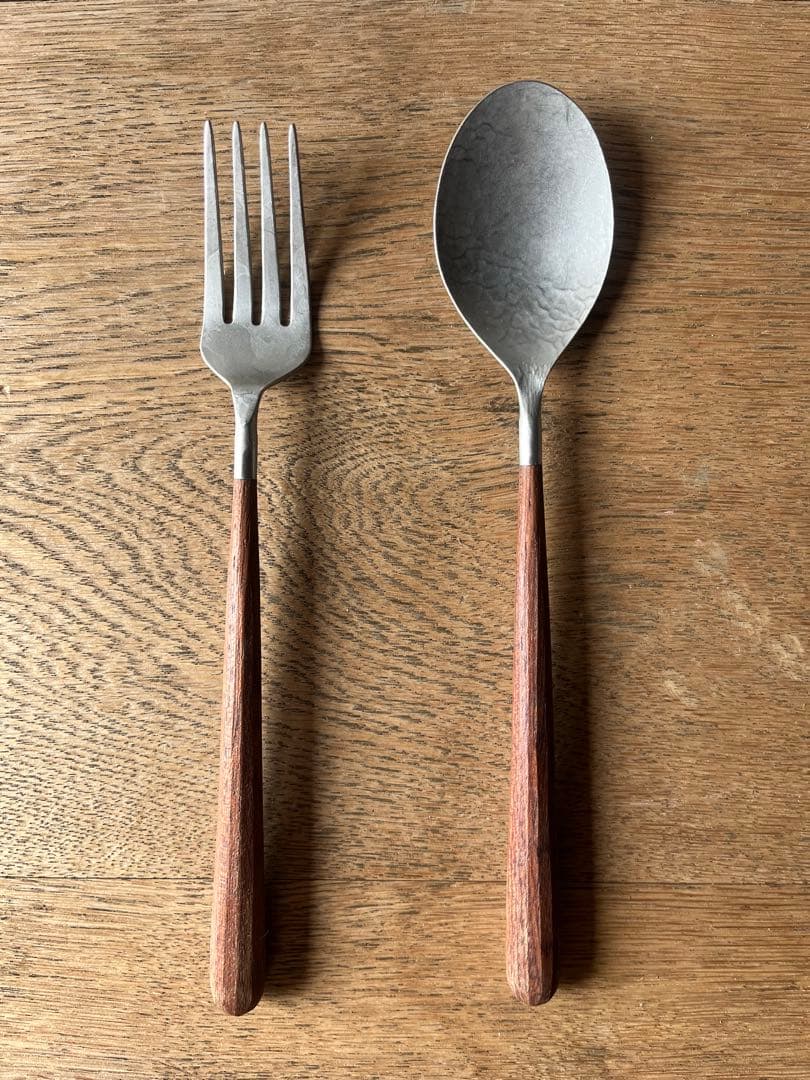 机上工芸舎　湯浅記央　カトラリー　ディナースプーン　ディナーフォーク　セット　⓵