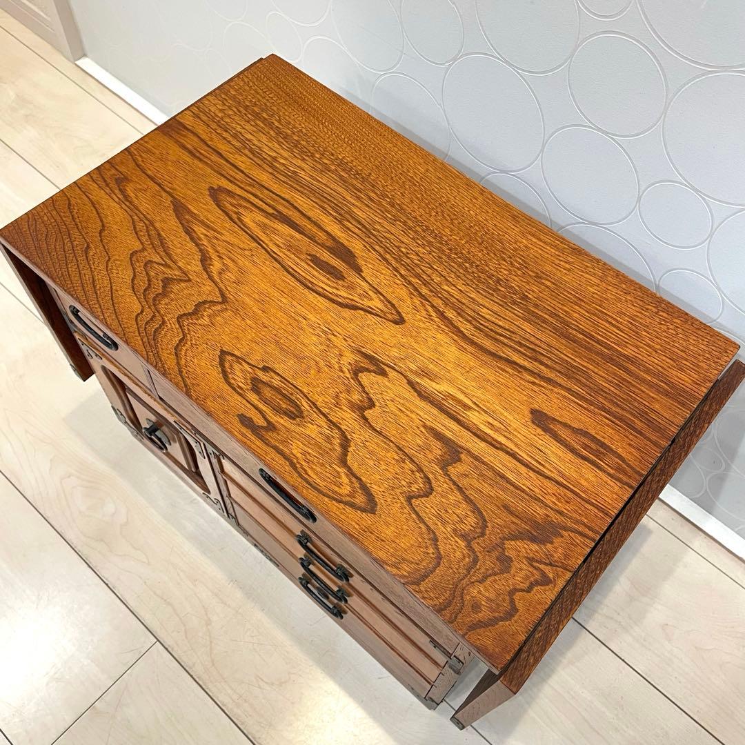 【美品】和裁机 ソーイングデスク 昭和レトロ 木製 裁縫机 折りたたみ テーブル