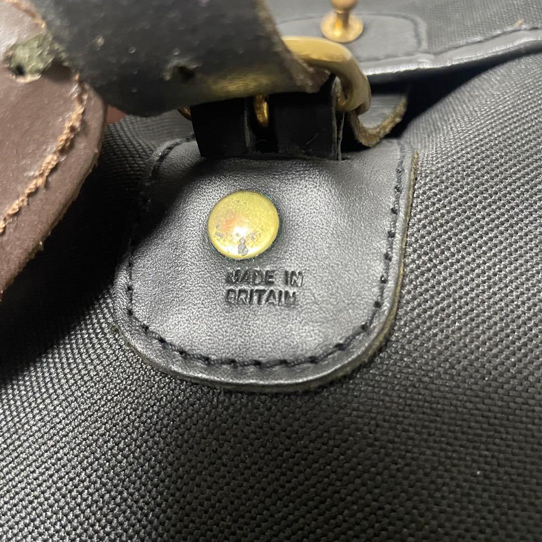 クオリティガンスリップス レザー PVC キャンバス ショルダーバッグ ブラック