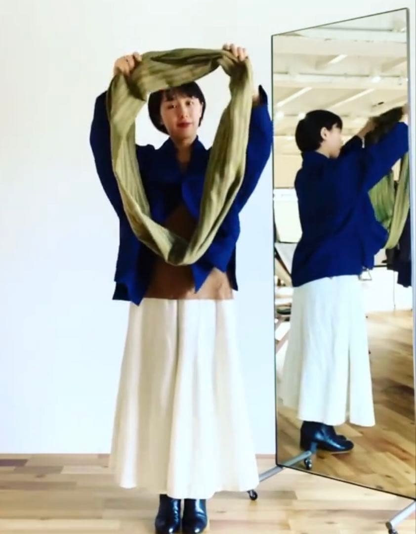 うさとの服  usaato ヘンプ100 輪っかストール 巻きスカート新品同様