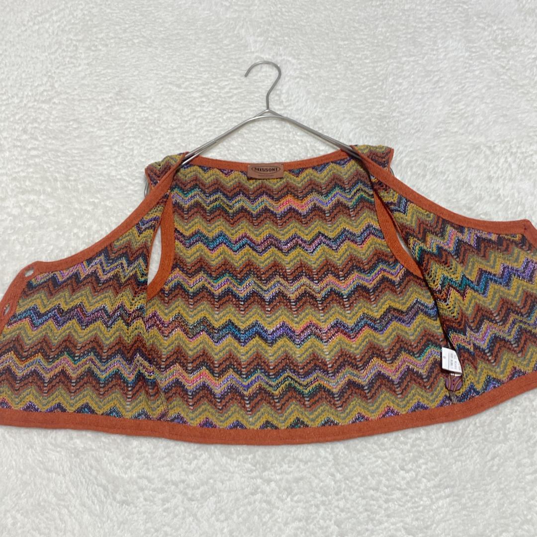 DE0013【ミッソーニ】ニットワンピース【44】アンサンブル 透かし編みベスト