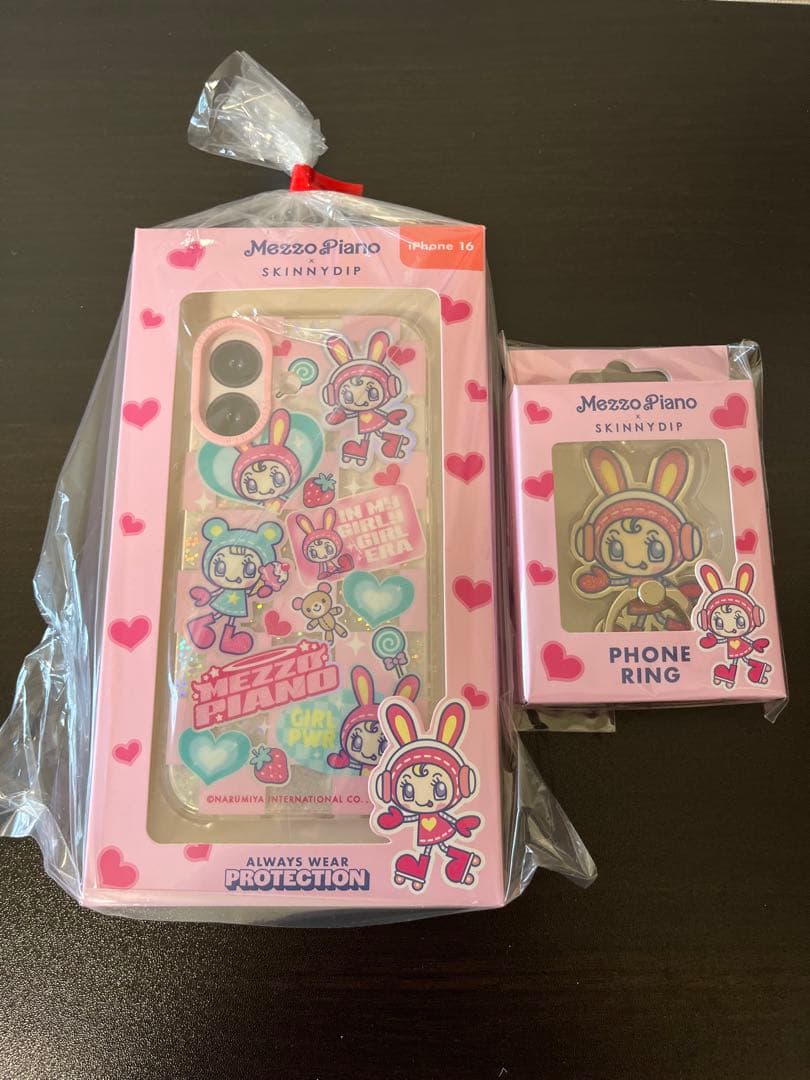 スキニーディップ メゾピアノ iPhone16 ケース　& バンカーリング