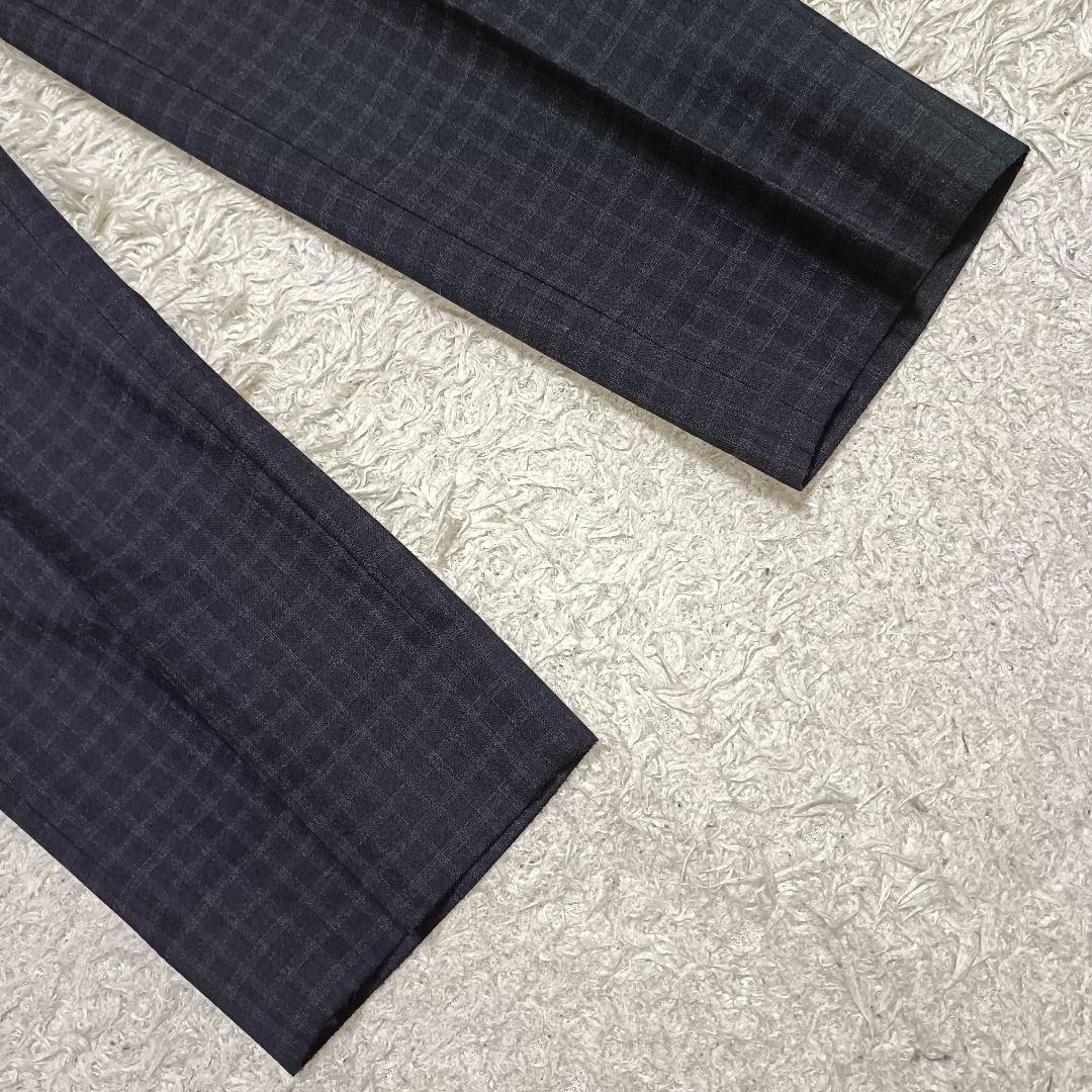 【美品】HILTON ヒルトン ブラックチェック パンツスーツ ストレッチ 11