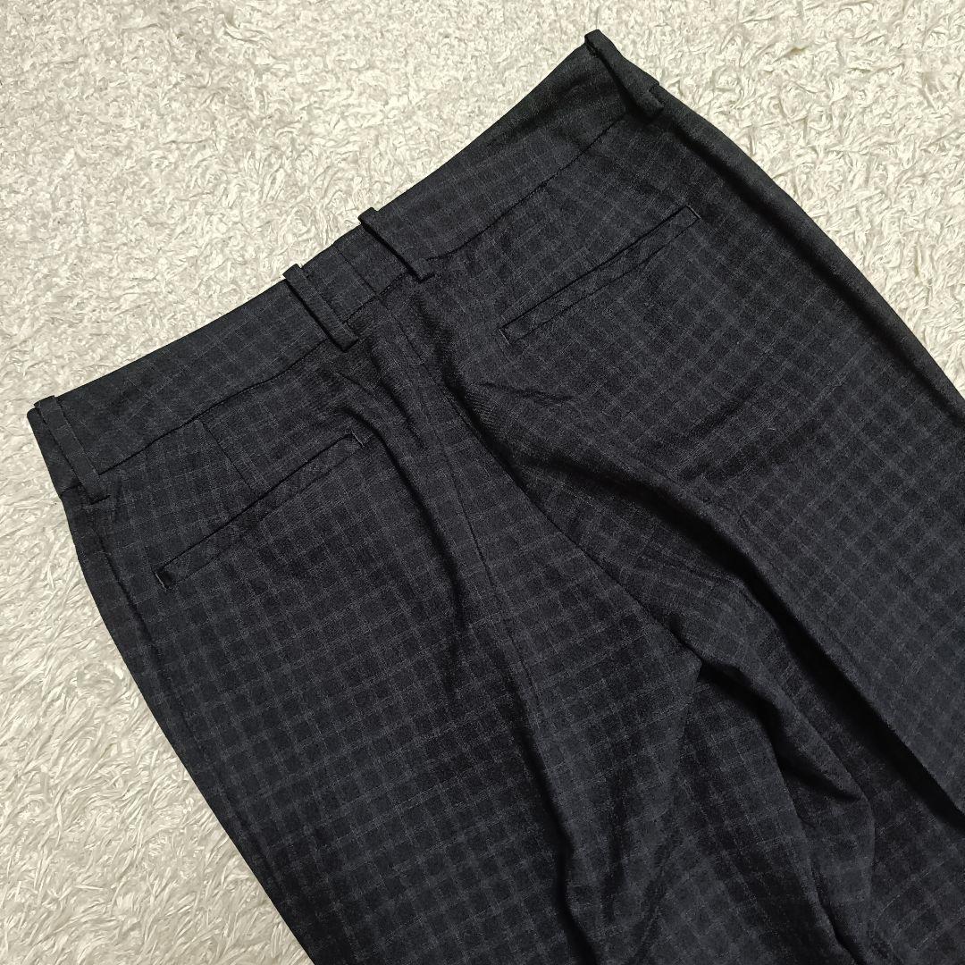 【美品】HILTON ヒルトン ブラックチェック パンツスーツ ストレッチ 11