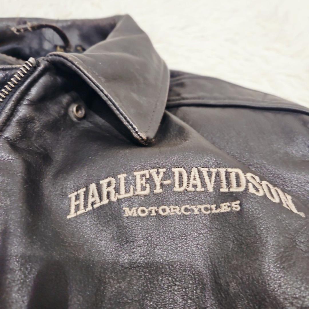 ハーレーダビッドソン レザージャケット 90s シングル 本革 モーターサイクル