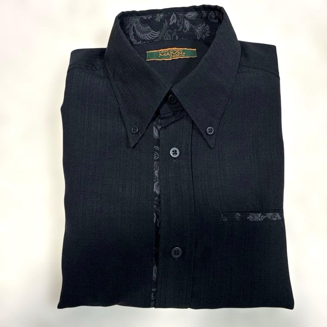 ✨美品 マジュン かりゆしウェア 冠婚葬祭　喪服 長袖 黒 M ブラック