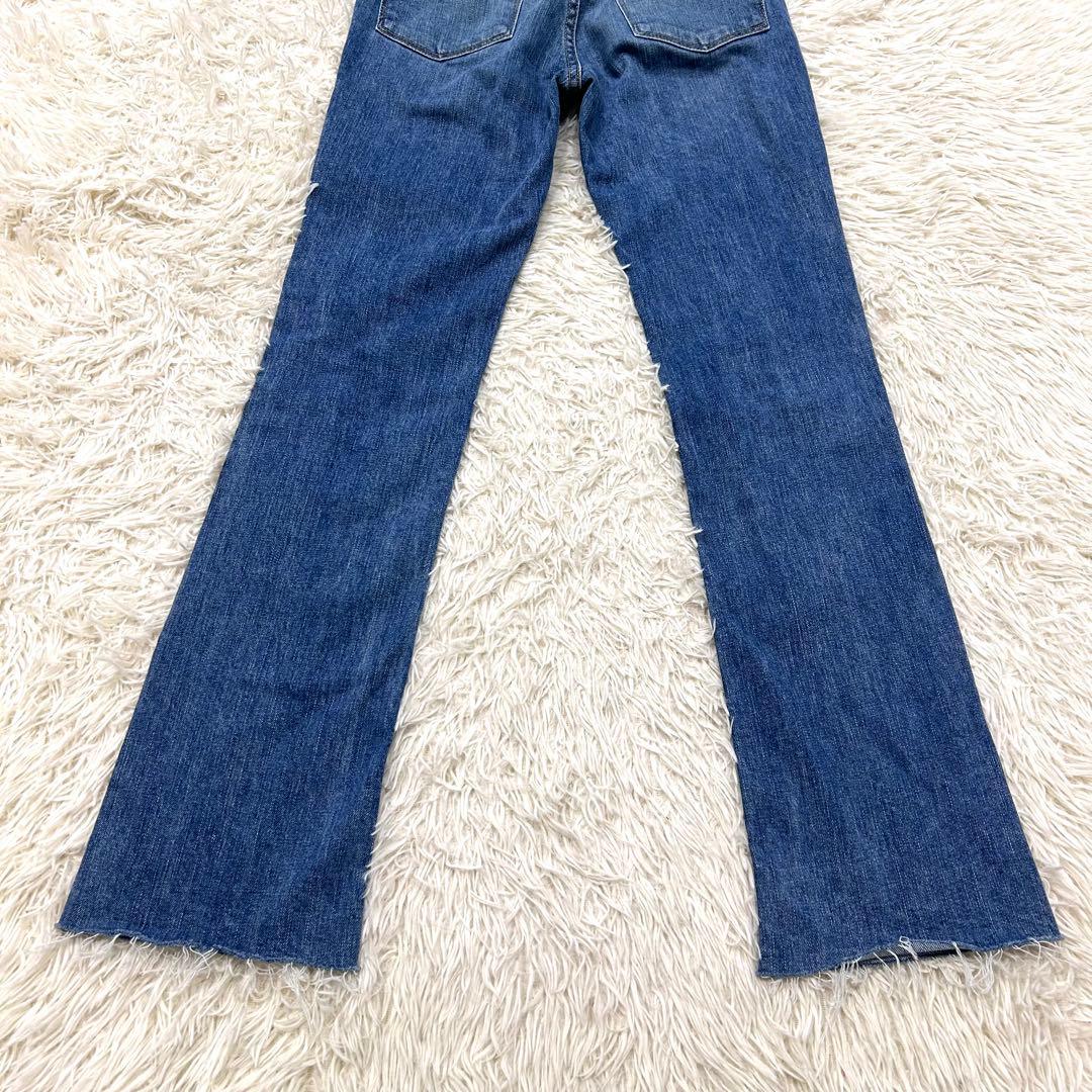 美品✨YANUK ヤヌーク セミフレアデニムパンツ ハイウエスト カットオフ