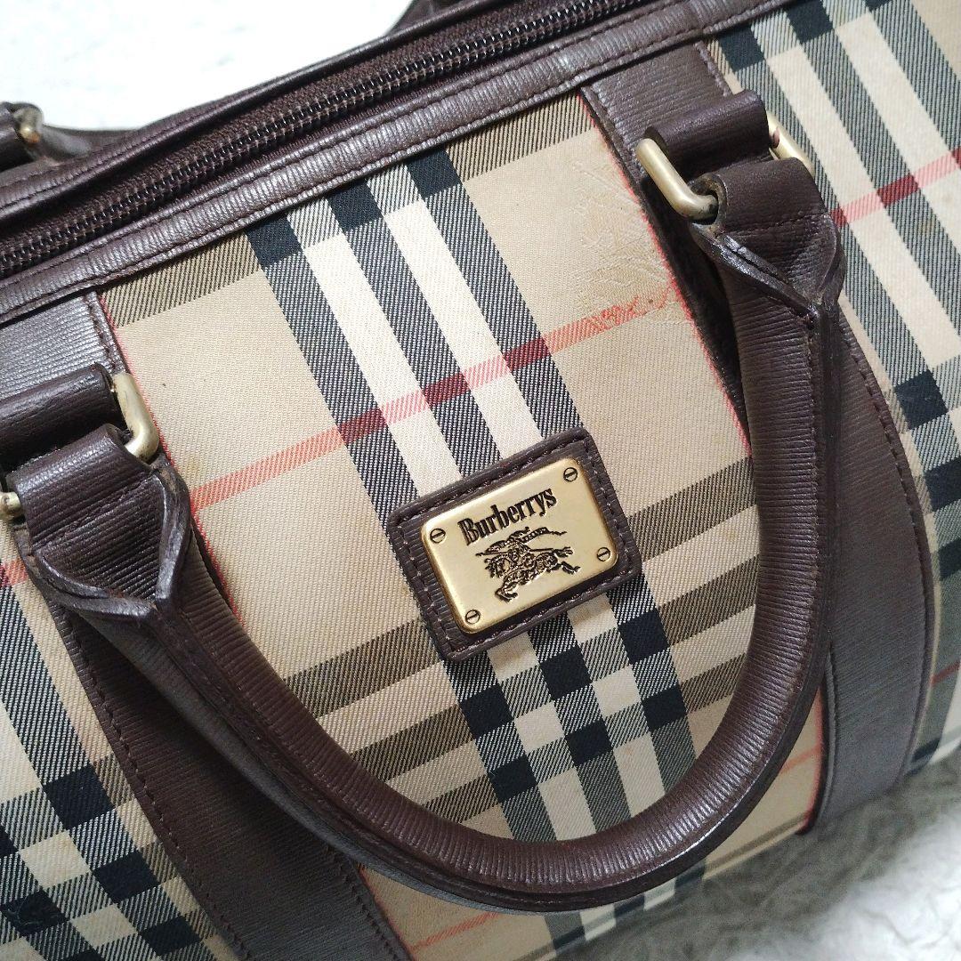 バーバリー BURBERRY ミニボストンバッグ ゴールド金具 シャドーホース