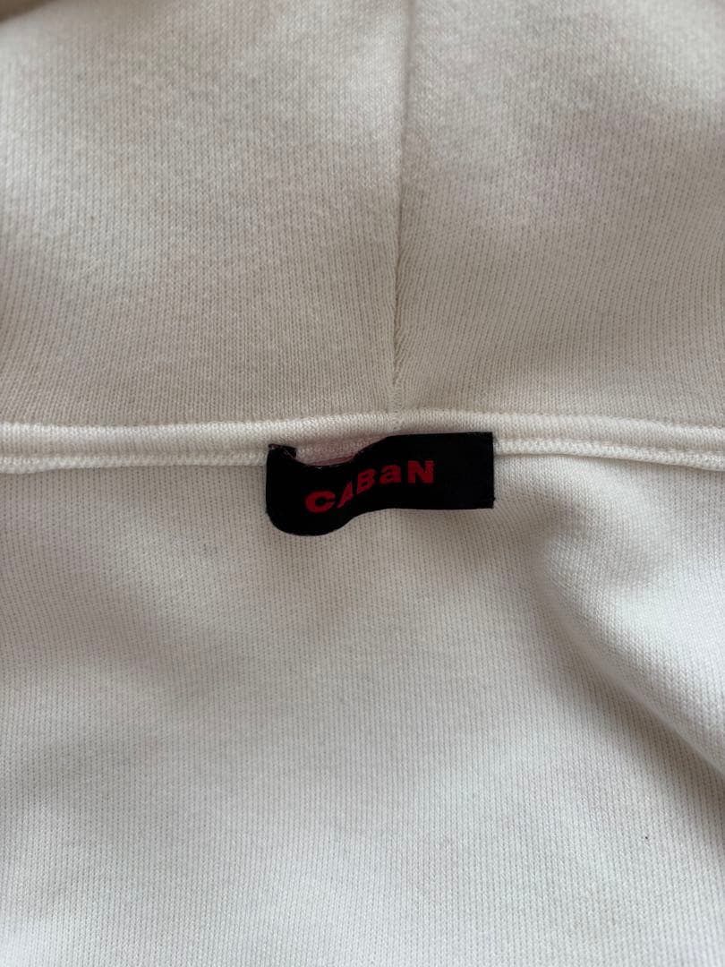 【定番】CABAN コットンカシミヤ プルオーバーパーカー S ホワイト
