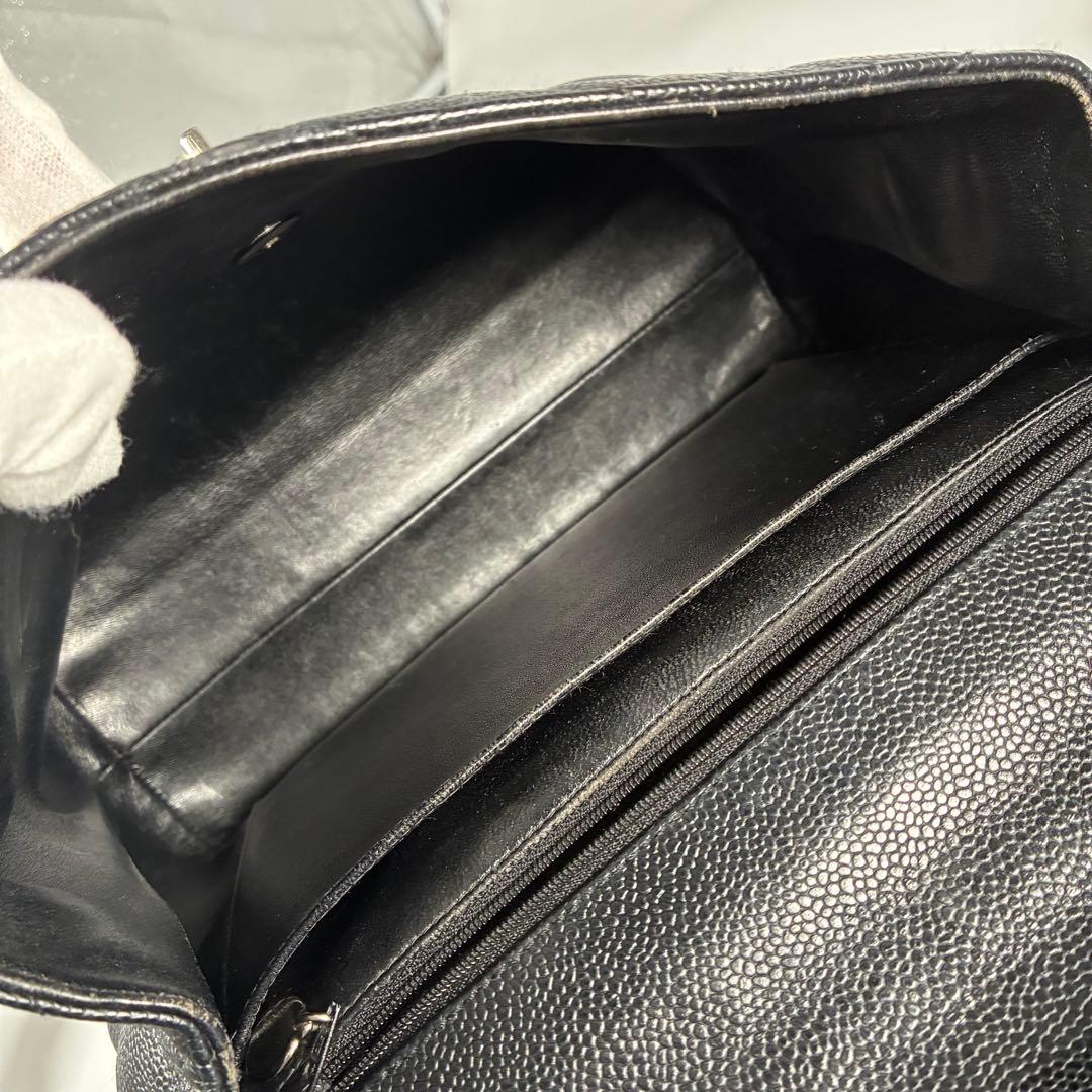 鑑定料無料✨シャネル　CHANEL キャビアスキン　トップハンドル　ターンロック