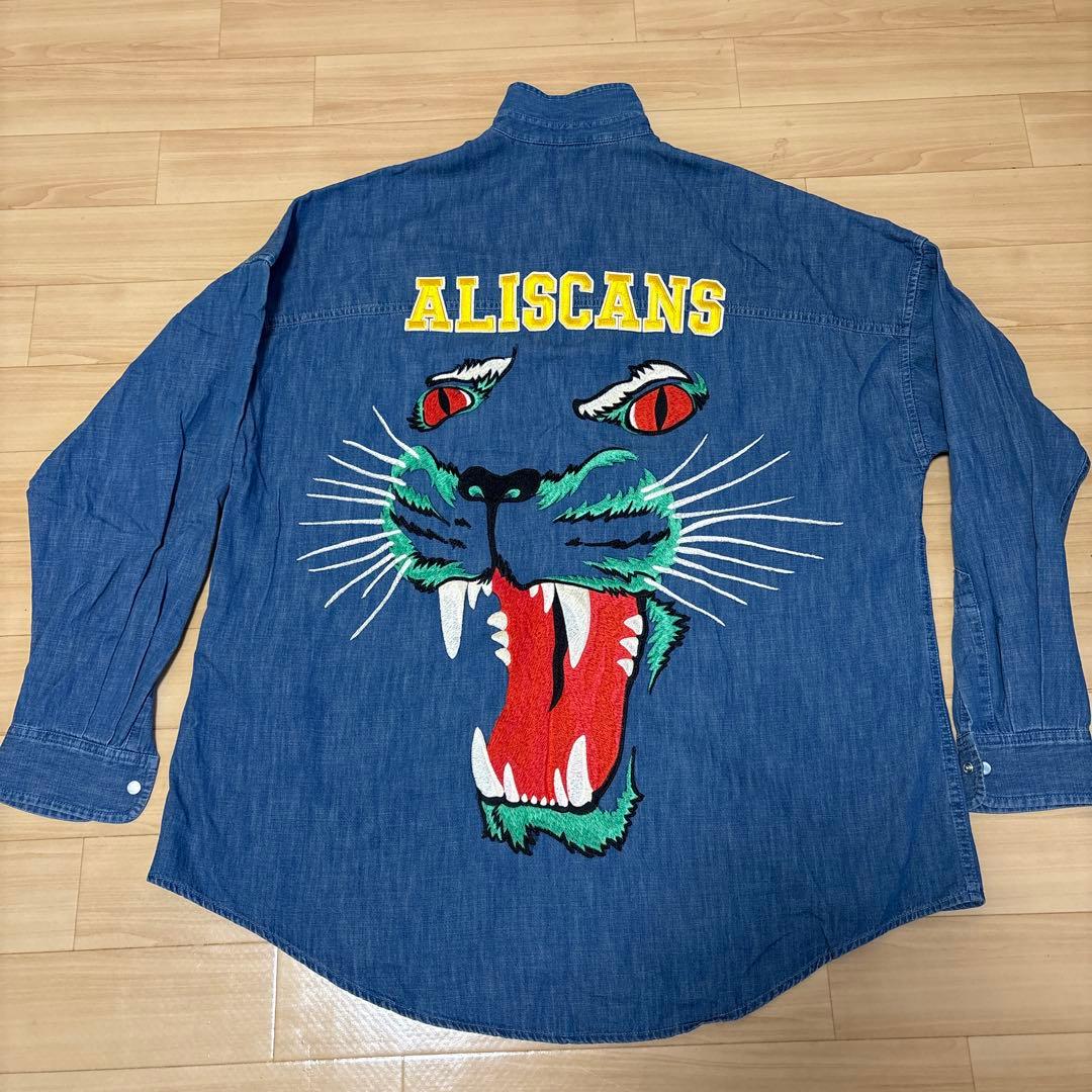 翔*太様 GUCCI タイガーバッグ刺繍　デニム長袖シャツ