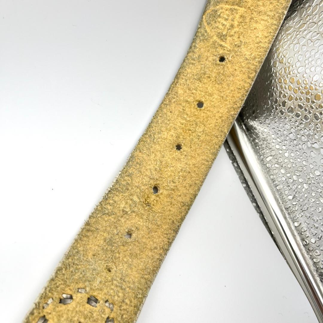 HTC エイチティーシ ベルト ビジュー スタッズ 装飾 レザー ロゴ金具