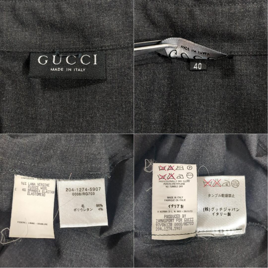 GUCCI グッチ トムフォード期 長袖 ワンピース L相当 グレー イタリア製