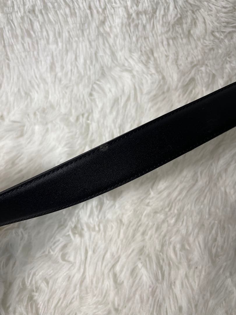 美品　BURBERRY 本革ベルト ブラック イタリア製 付替バックル 箱付