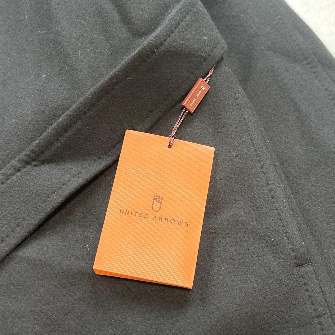 【試着程度】SOVEREIGN ソフトメルトンラップコート ブラック L