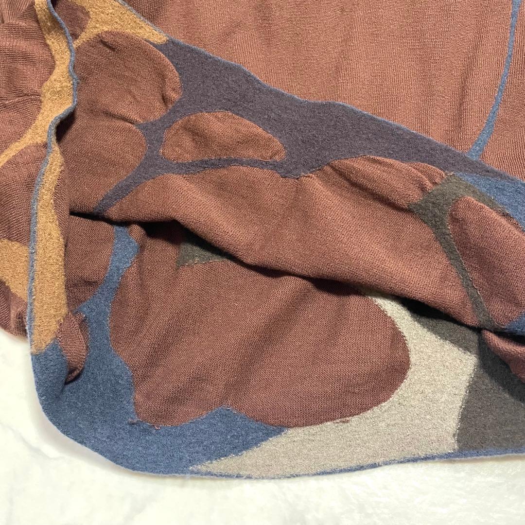 ヨーガンレール コットンニット ロングスカートブラウン M ウエストゴム